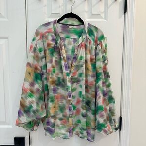 Pilcro Multicolor Blouse with Button-Down Front